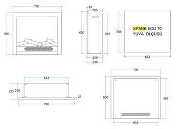 Flameline SPARK ECO 70 Elektrikli Şömine